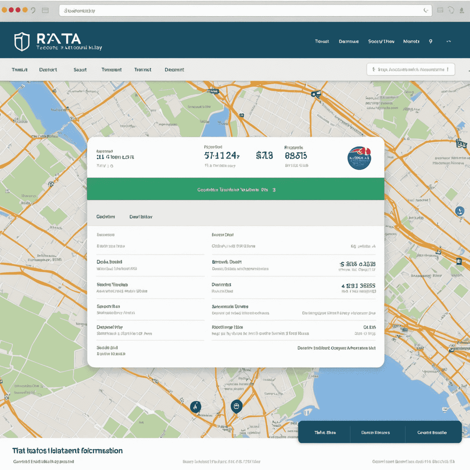 Screenshot of RTA's website showing a user's card transaction history, including dates, amounts, and locations